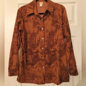 Soft Surroundings Toile Brown Top